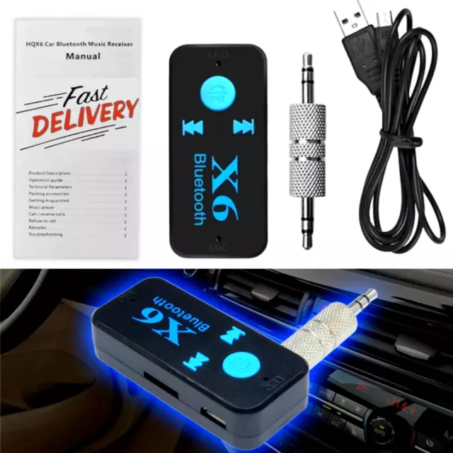 Adaptador Bluetooth para carro para automóvil conector inalambrico receptor de música 1/2 pieza