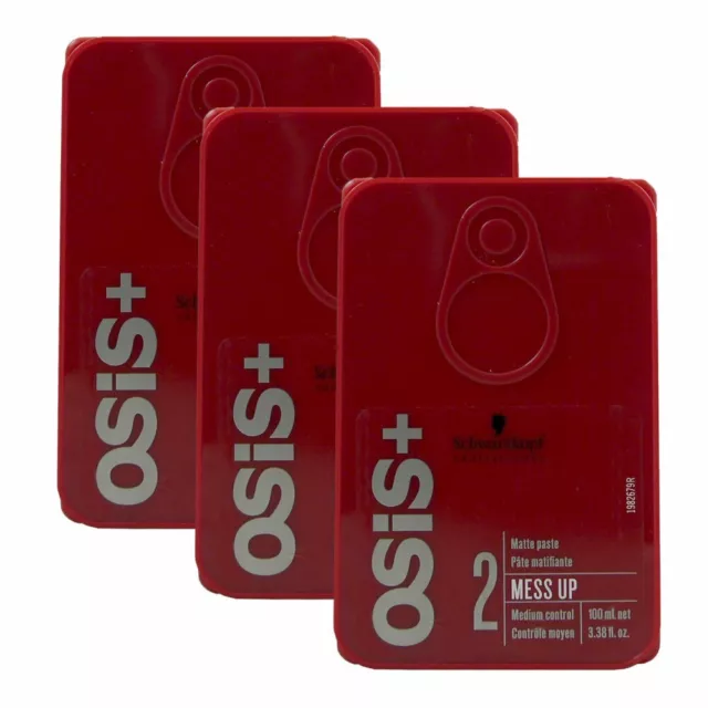 Schwarzkopf Osis Mess up matt Gum 3 x 100 ml Matte Wax Paste Set