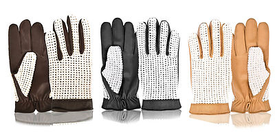 Classique pour Homme en Cuir Nappa de vachette véritable Conduite robe fashion gants de moto Noir Marron e-grey 507 