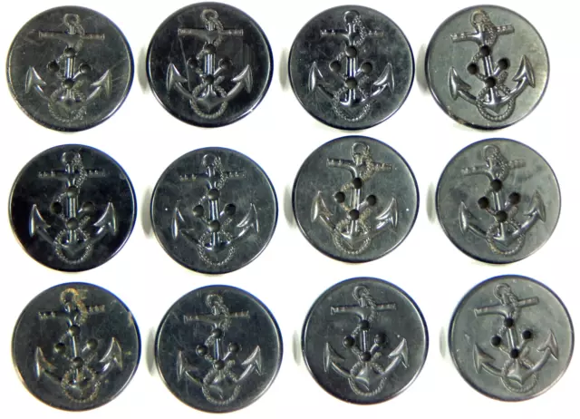 LOT OF 12 Us Navy Pea Coat Buttons 1 1/4