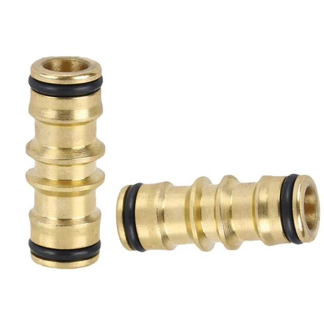 2-Way Garden Brass Hose Connector Joiner Coupler Watering Water Pipe Tap Male