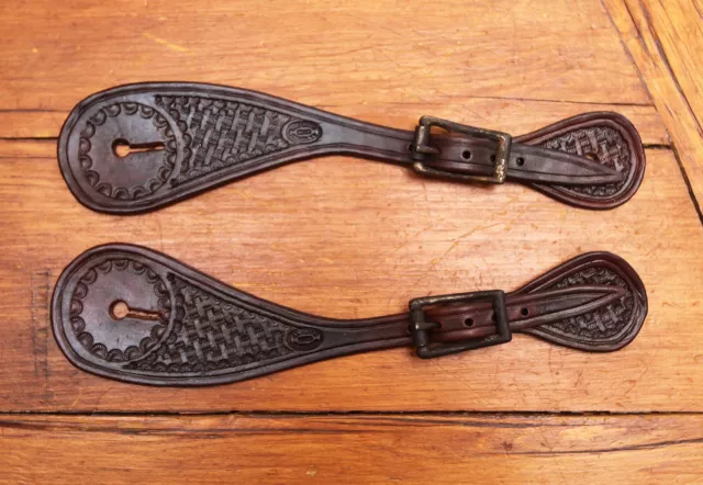 MILES CITY STYLE BASKET STAMP COWBOY SPUR STRAPS By Alex Pappas Of Colorado