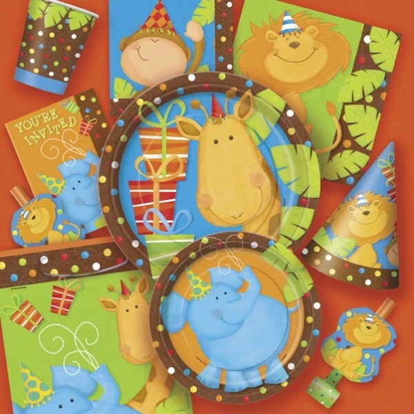 Animaux De La Jungle Cadeau Anniversaire,Cadeaux De Fête Des Animaux De La Jungle - Safari Animaux Sac Cadeau Slap Bracelets Masque Bandeaux Gonflables Pailles Etc Safari Animaux Party Favors
