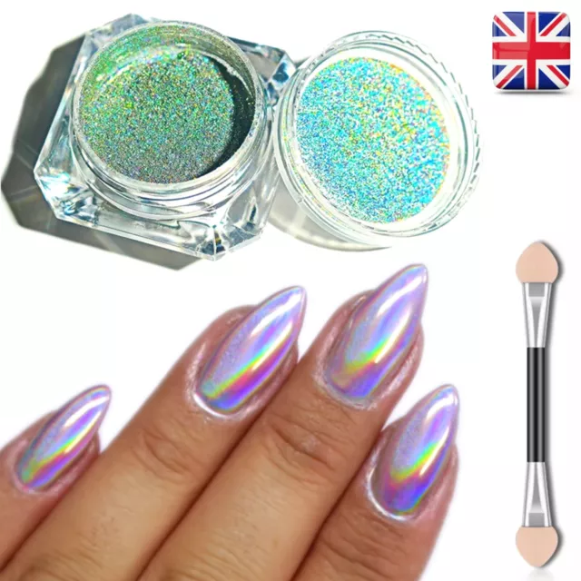 Holographic Powder 15 Microns Unicorn Effect Mirror Chrome Nail Pigment  Nails UK