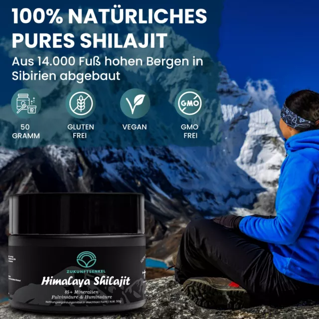 Shilajit Himalaya Harz 50g Fulvinsäure Immunsystem Energie Vegan Energiebooster 3