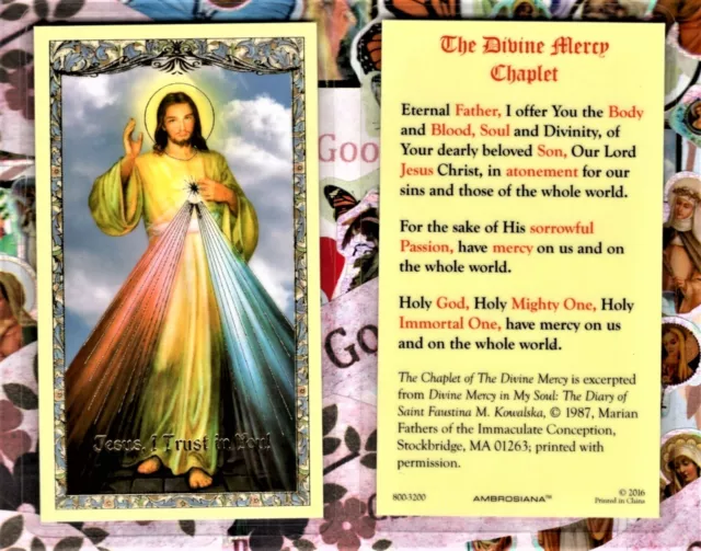 Divina Misericordia - Chaplet Di Preghiera - Laminato Santo Scheda 800-3200