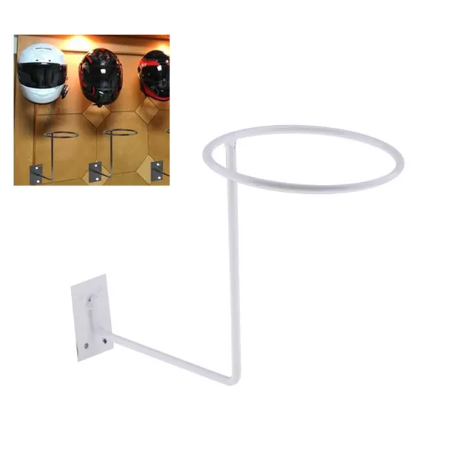 Practical Wall Mount Rack Space Saver Bike Motorcycle Hats Holder (White)
