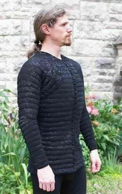 Costume Medievale Per Armatura Colore Nero Vichingo GambesoN Teatro Rievocazione