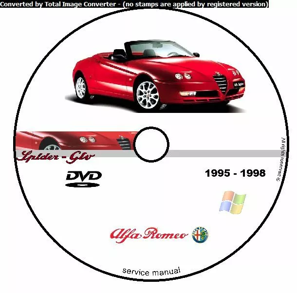 Alfa Romeo Spider Gtv 1995 1998 Manuale Officina Workshop Manual Service Cd Dvd