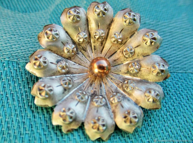 Ancienne Broche Fantaisie En Argent Sterling - Couleur Argenté