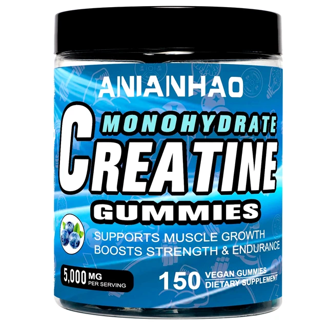 Asumtal Creatine Monohydrate Gummies Complex 8500 MG For Men & Women, Creatine Monohydrate Supplement For Muscle Growth, Strength & Energy Support, Pre Workout Gummies 120 Count Blueberry - View #4
