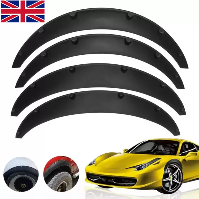 4PCS Universal Car Fender Flare Extension Wheel Eyebrow Arch Trim Protector Lip