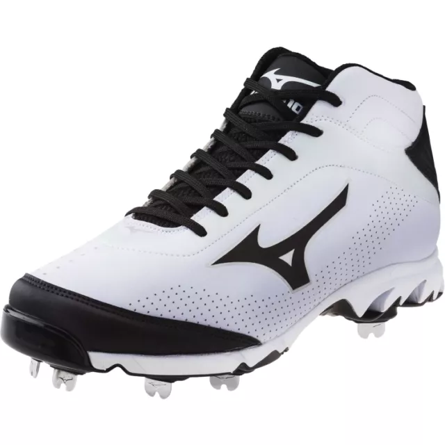 Mizuno 9 Spike Vapor Elite 7 Mid Metal Baseball Cleats NEW White Size 16 320442