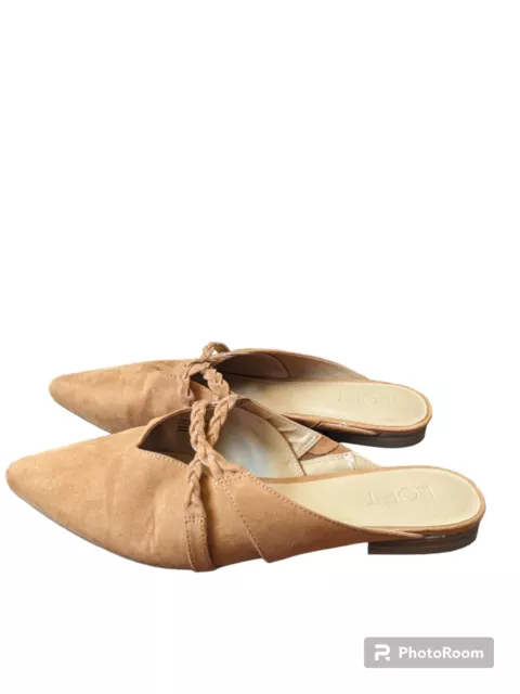 Loft Women's Tan Pointe Mules Flat Size 8.5 M