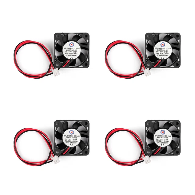 2 Ventole Di Raffreddamento DC Brushless 4010S 24V 40x40x10mm - 7 Pale, Cuscinetto A Manicotto