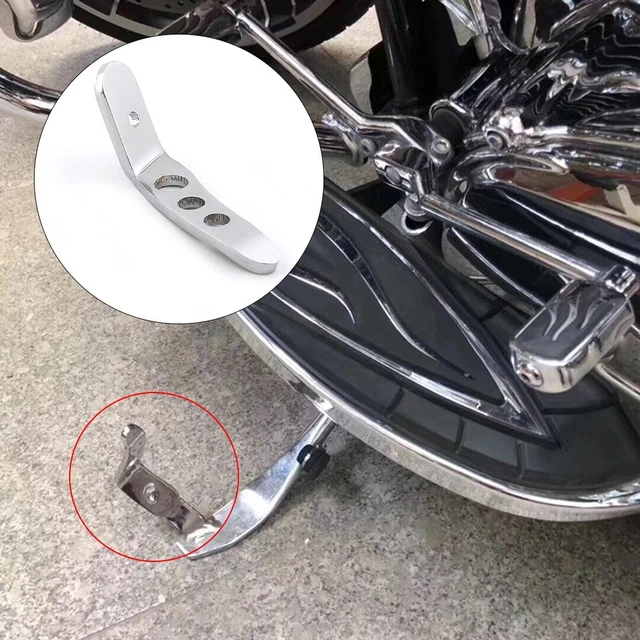 1 pz supporto laterale moto parcheggio supporto cromato extension set