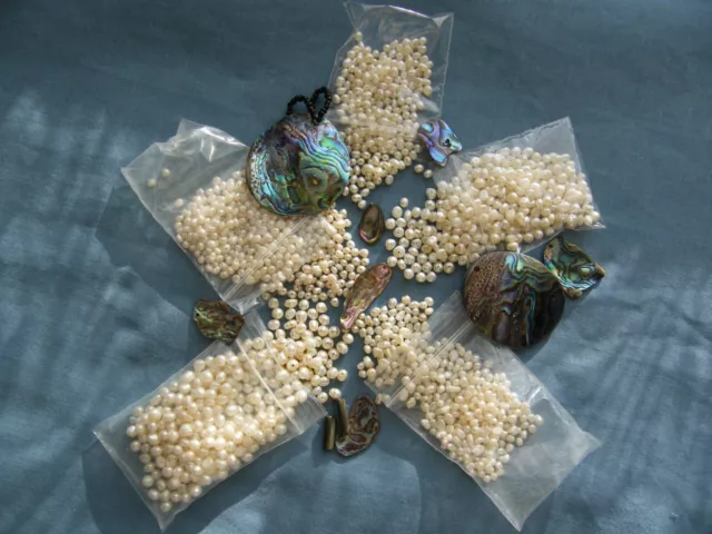 Job Lot Freshwater Pearls Beads & Abalone Shell (MOP) Pendants