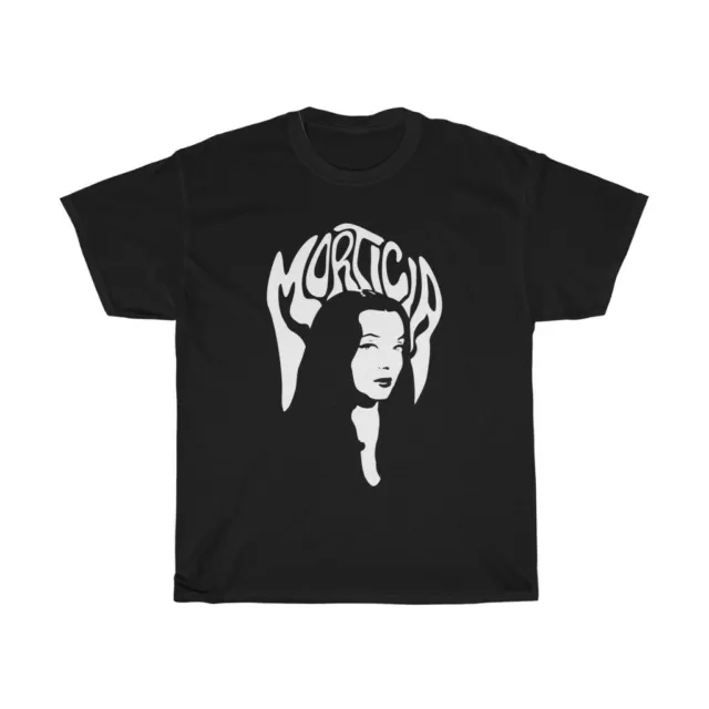 T-shirt en coton lourd unisexe noir gothique Morticia Horror