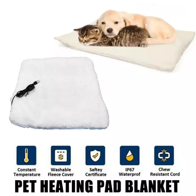 Large Pet Heating Pad Cat Dog Electric Heat Mat Heated Whelping Puppy Pads L5J8