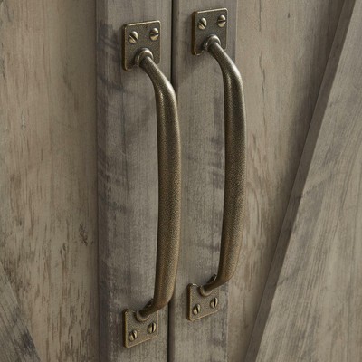 Better Homes  Gardens Modern Farmhouse Library Bookcase with Doors, Rustic Gray 5