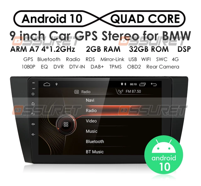 9" Android 10.0 Autoradio DSP BMW 3er E90 E91 E92 E93 M3 Navi WiFi CarPlay DAB+