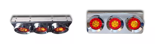 Big 50 CM 2 Chrom 24V LED Hinten Lampe Heck Edelstahl St.Lampen 3