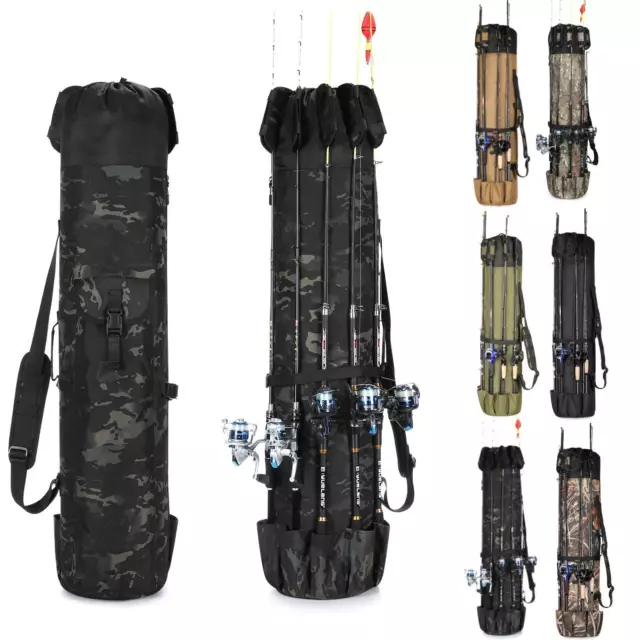 Fishing Backpack with Rod Holder Waterproof Hiking Storage Luggage Tackle Bag