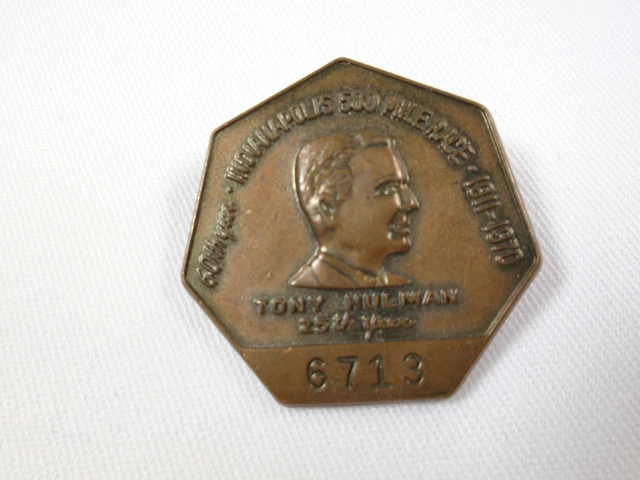 1970 Indy 500 Bronze Pit Badge #6713 Al Unser Lightning Colt Ford Parnelli Jones