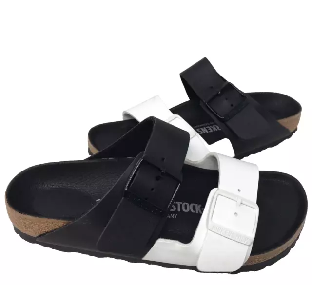 Birkenstock Women's Arizona Split Birko-Flor Black/White Sandals Size:6 92T