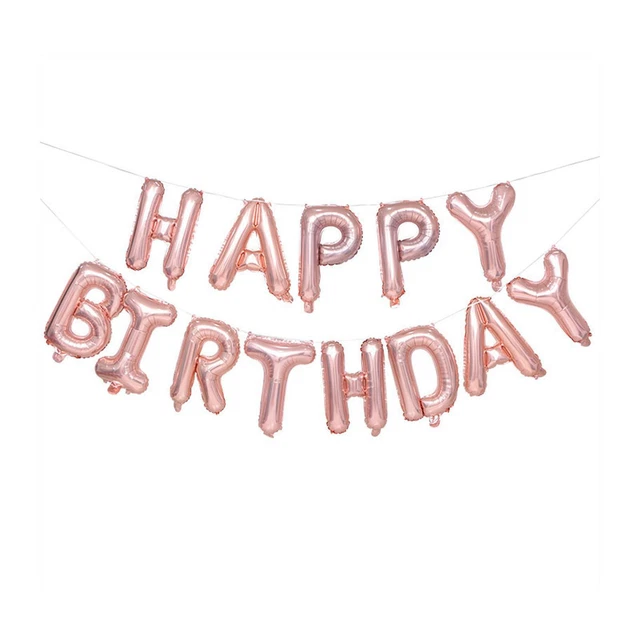 Qualatex Ballon Joyeux Anniversaire Rose et Or 45 cm