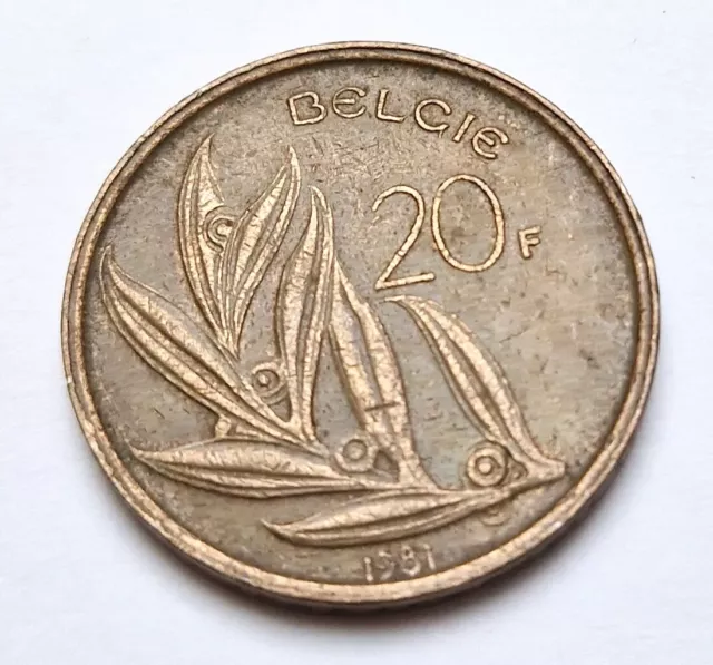 Pièce de monnaie 20 francs Baudouin Ier 1981 Belgique (en Néerlandais)