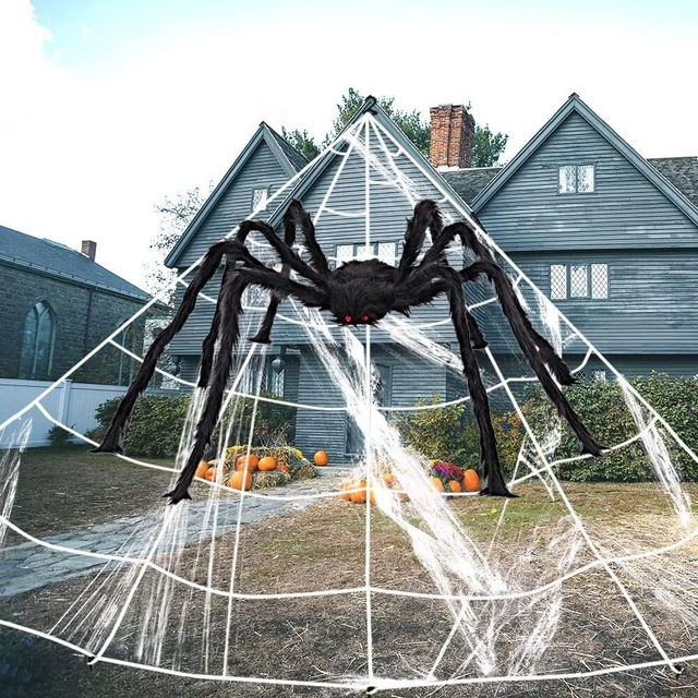 HALLOWEEN DECORATIONS GIANT Huge Spider Web Props Outdoor Yard Party