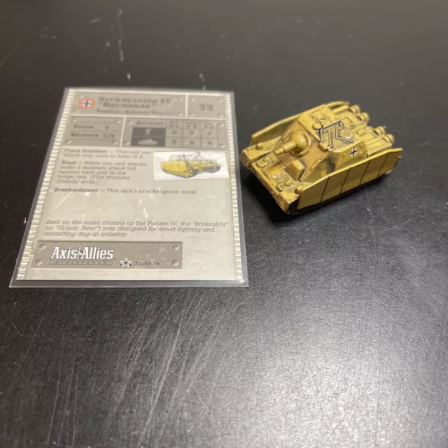 Axis & Allies miniatures 1x x1 Sturmpanzer IV Brummbar 1939-1945 NM with card Ge