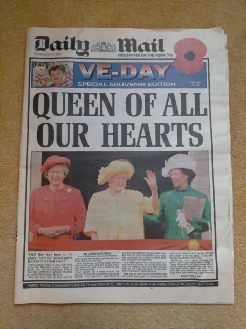 Daily Mail Newspaper V E Day special edition 9th May 1995