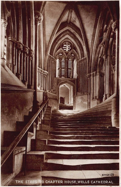 Steps To Chapter House Wells Cathedral Somerset Unposted Postcard (48) RP