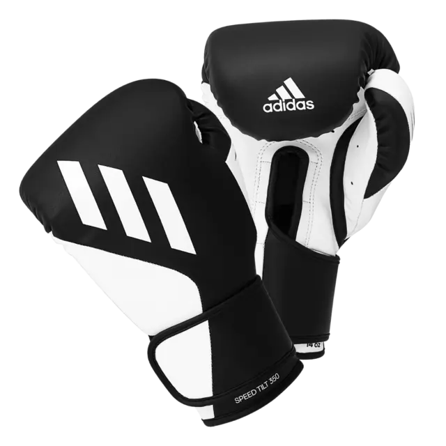 Adidas Speed Tilt 350 Boxing Gloves Black/White Sparring Training Muay Thai Mitt