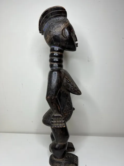 Hand carved Dan Maternity Statue Cote D'Ivoire 14" X 4" X 3" African Art Deco 3