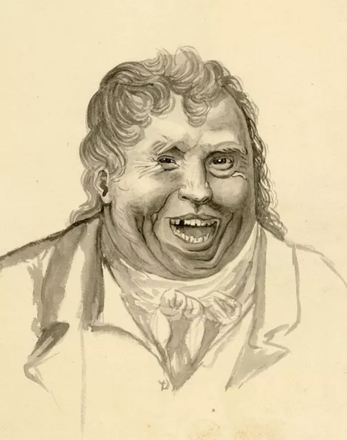 A Laughing Man – Original early 19th-century watercolour painting