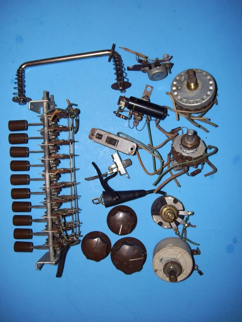 Vintage Knight Tube Tester Parts, Brown Knobs