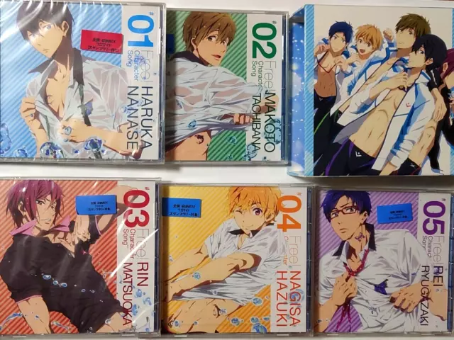 Free Iwatobi Swim Club Character Song Box Set of 5 Haruka Makoto Rin Nagisa Rei