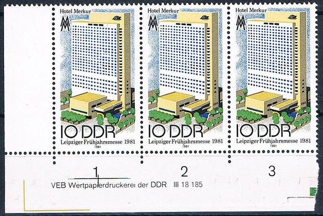 DDR ; Druckvermerk , Eckrand Mi. 2593 fn -  , postfrisch