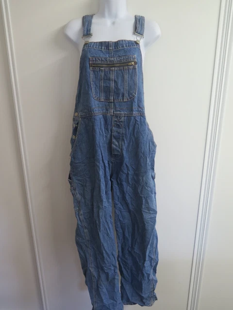 VINTAGE Denim Oversized Dungarees Overalls Size XL UK 16/18 Euro 44/46