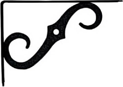 National Mfg 10" x 7", Antique Black, Ornamental Shelf Bracket