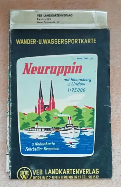 alte DDR Wanderkarte  von 1963 Neuruppin