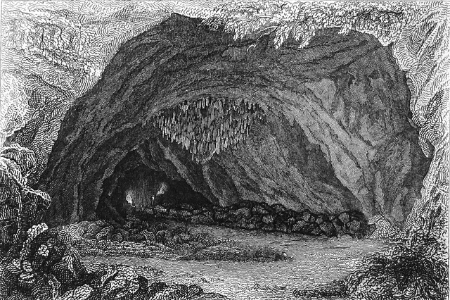 BÉDEILHAC-et-AYNAT - LA GROTTE de BÉDEILHAC - Gravure 19e siècle
