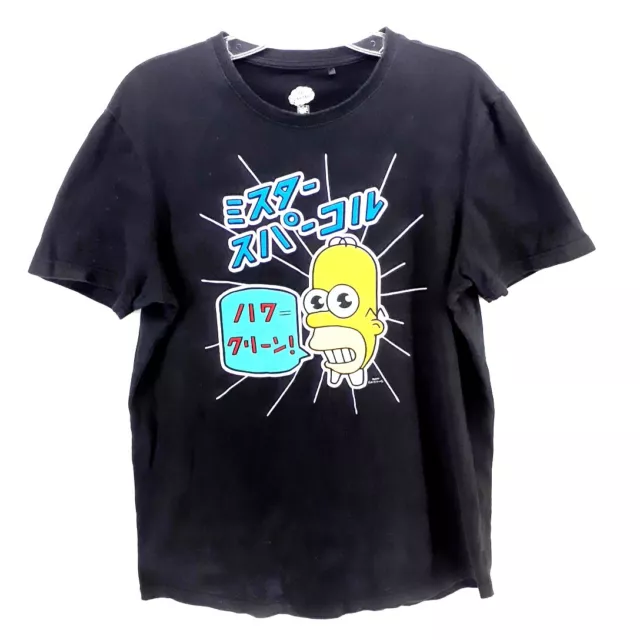 Homer Simpson T-Shirt Size S Black The Simpsons MR SPARKLE JAPANESE FISHBULB