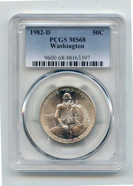 1982-D Washington Commemorative Silver Half Dollar (MS68) PCGS