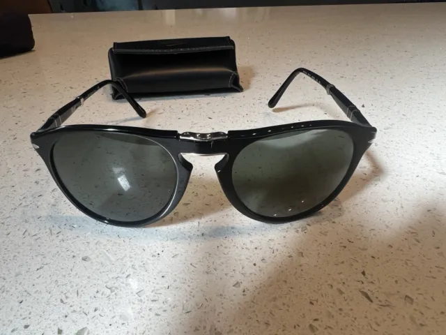 Persol Black Folding Aviator Sunglasses 9714S
