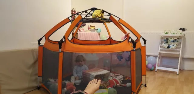 Exqline Baby Playpen Pop-n-Play Kids Safety Playpen [2019 Updated New Version]