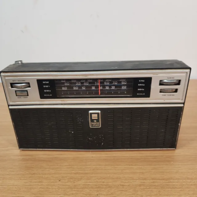 Sharp Vintage 10 Transistor 2 Speaker Radio By-352 Not Working